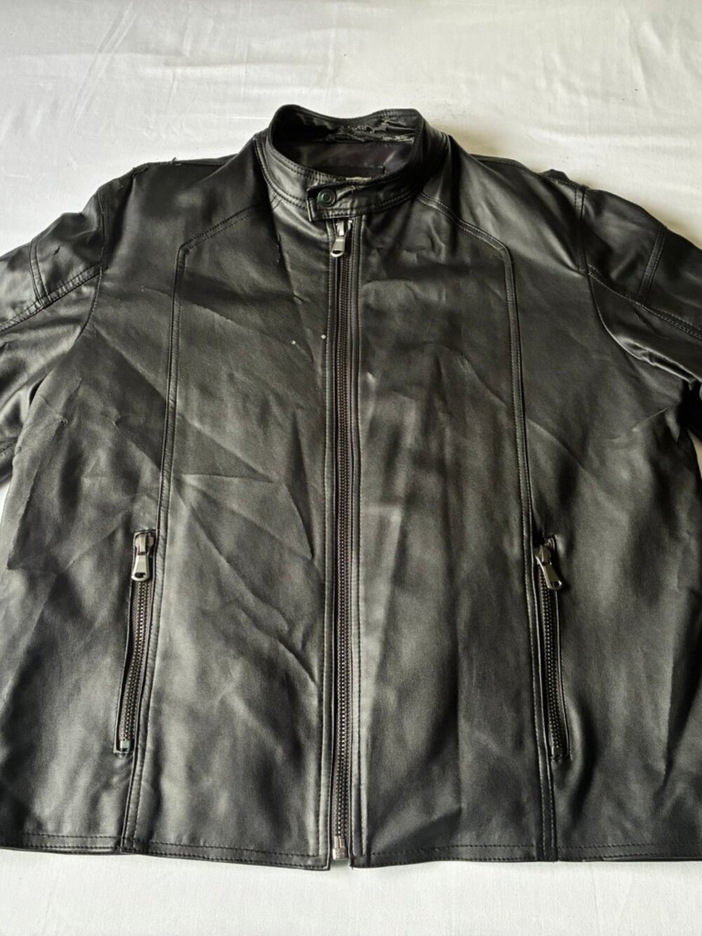 le chateau Jacket Men's Large Faux Leather Black